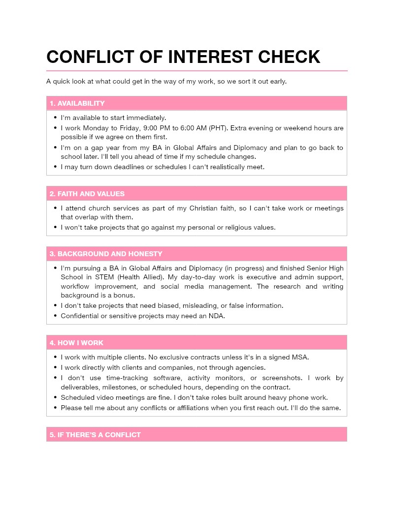 Conflict of Interest Check — original Google Drive preview