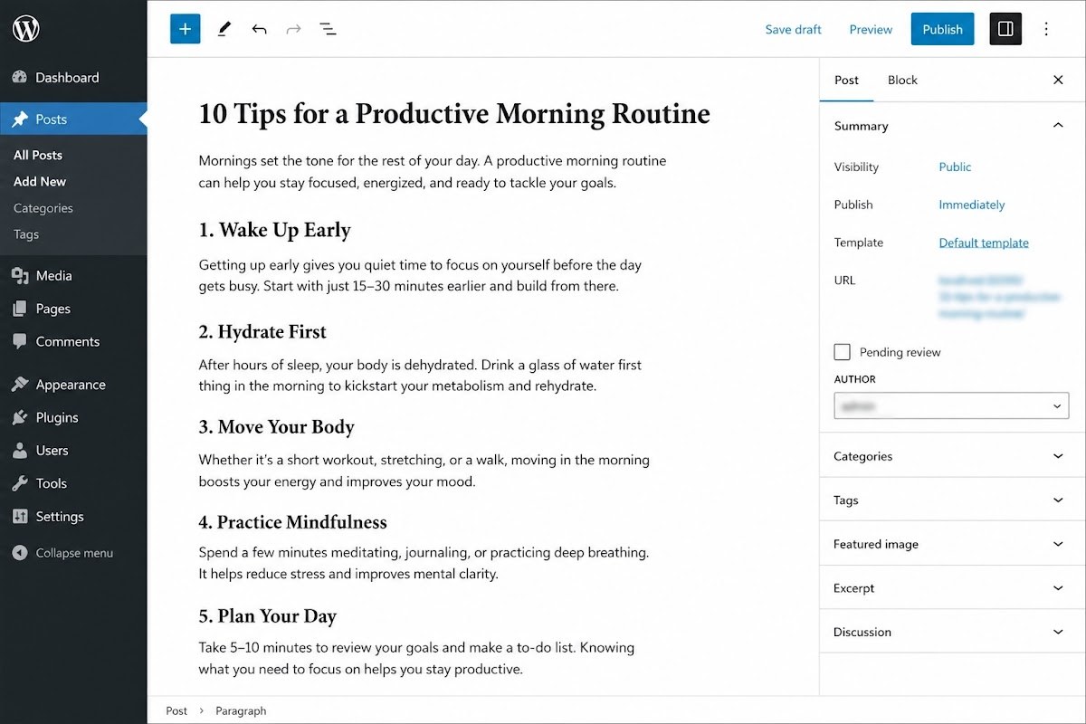 Blog Management Sample #1 — original Google Drive preview
