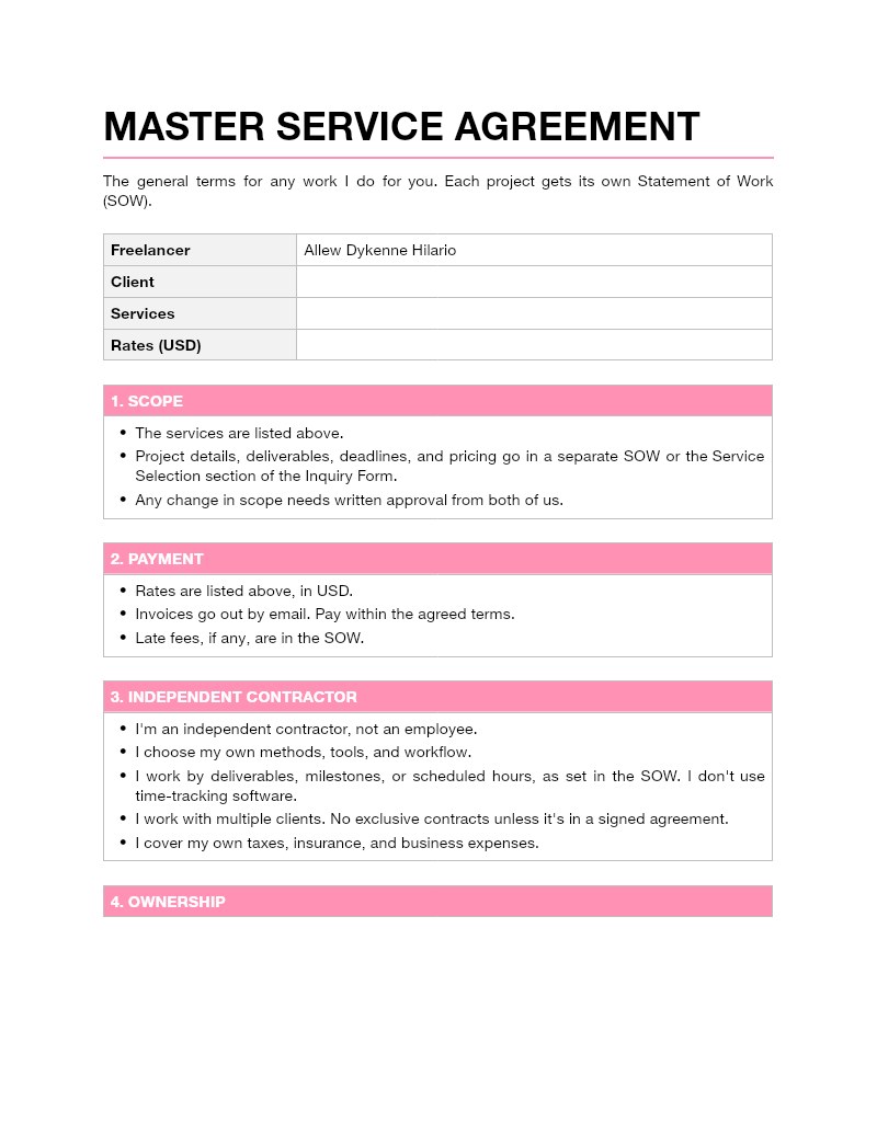Master Service Agreement — original Google Drive preview