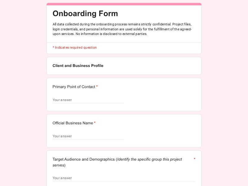 Onboarding Form — original Google Drive preview