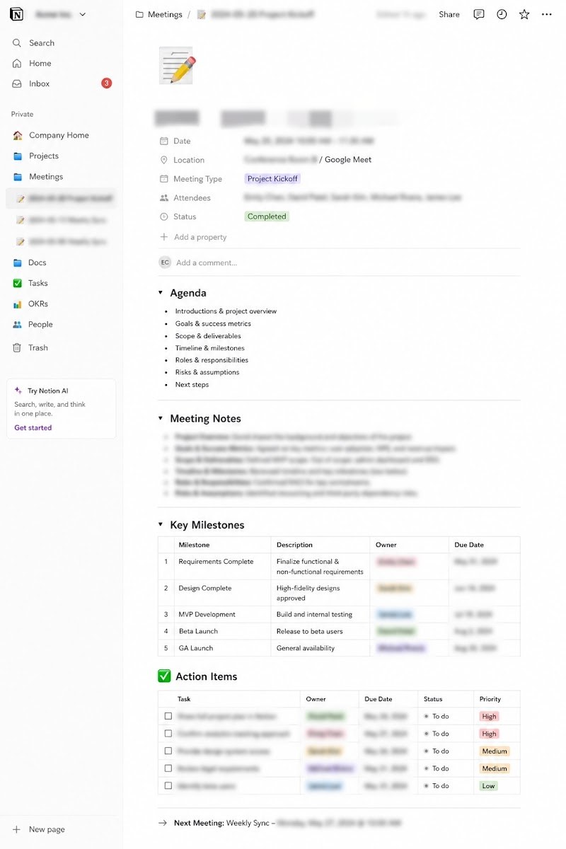 Meeting Minutes Sample #1 — original Google Drive preview