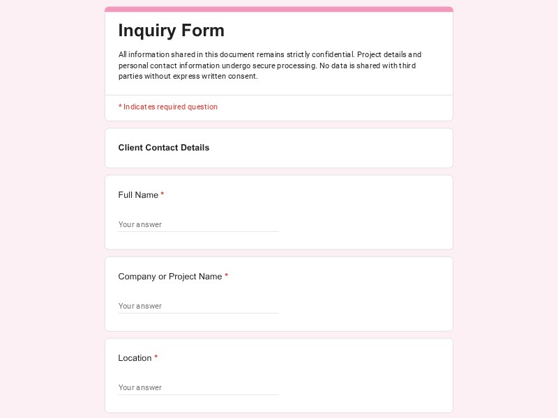Inquiry Form — original Google Drive preview