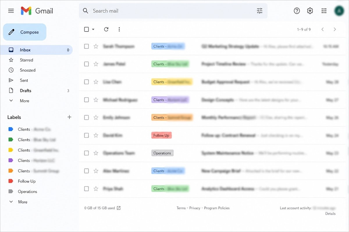 Inbox Management Sample #1 — original Google Drive preview